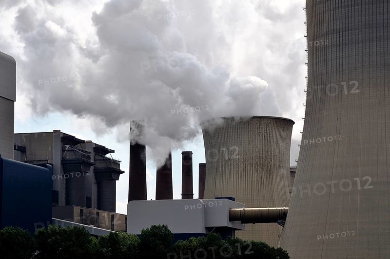 Niederaußem power plant, a base-load power plant operated by RWE PowerAG using lignite in Bergheim-Niederaußem, Rhine-Erft district, North Rhine-Westphalia