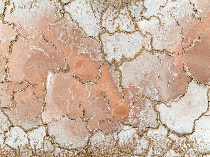 Salt marsh at the Skeleton Coast. Aerial view. Drone shot. Dorob National Park, Namibia