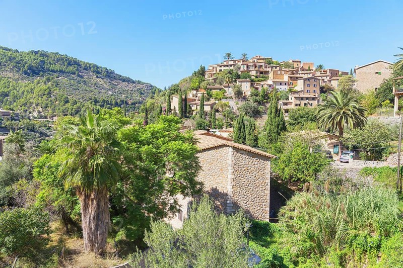 View of Deia village, Deia, Mallorca, Balearic Islands, Spain