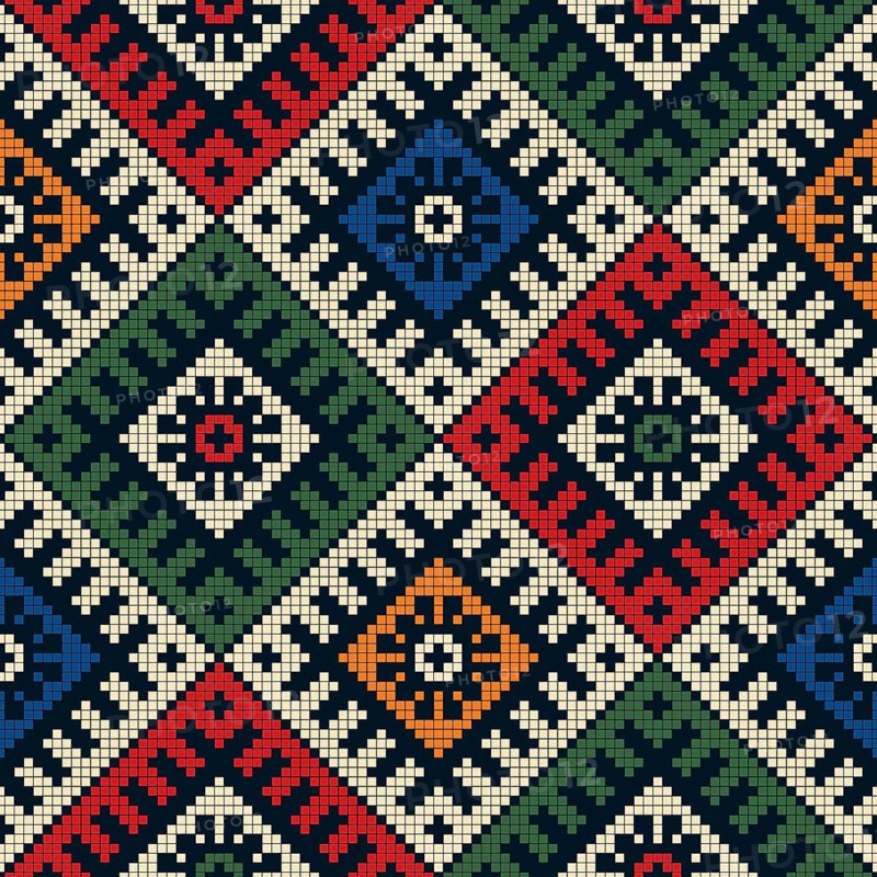 Traditional Latvian embroidery seamless pattern, vector illustration