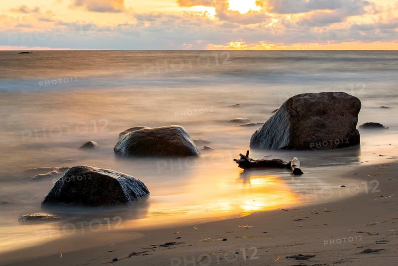 Evening on the chalk coast in Jasmund National Park, Rügen, Sassnitz, Mecklenburg-Western Pomerania, Germany