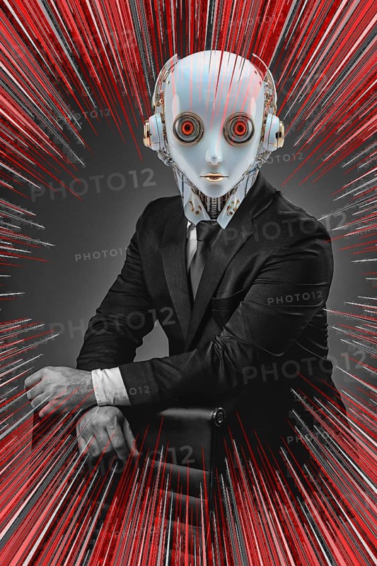 Icon photo, human robot, critical cyber future, security DNA transfer, ethos and robot, ChatGBT, AI, OpenAI, chatbot, artificial intelligence, IT system, informatics, AI learning, IT technology, computer system, software, Microsoft, silicon brain, thinking machine, creativity, new wonder of the world, Einstein replacement, questionable intelligence, AI research, ethics