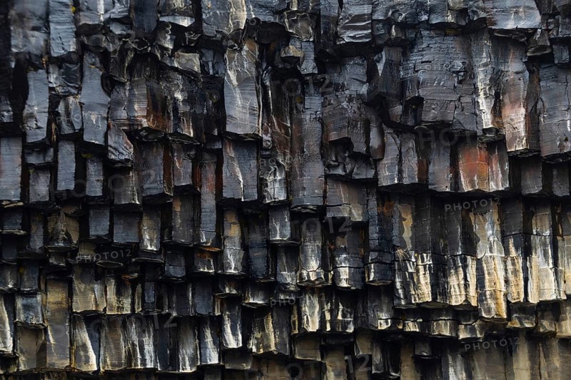 Basalt columns, winter, Svartifoss, Iceland, Scandinavia