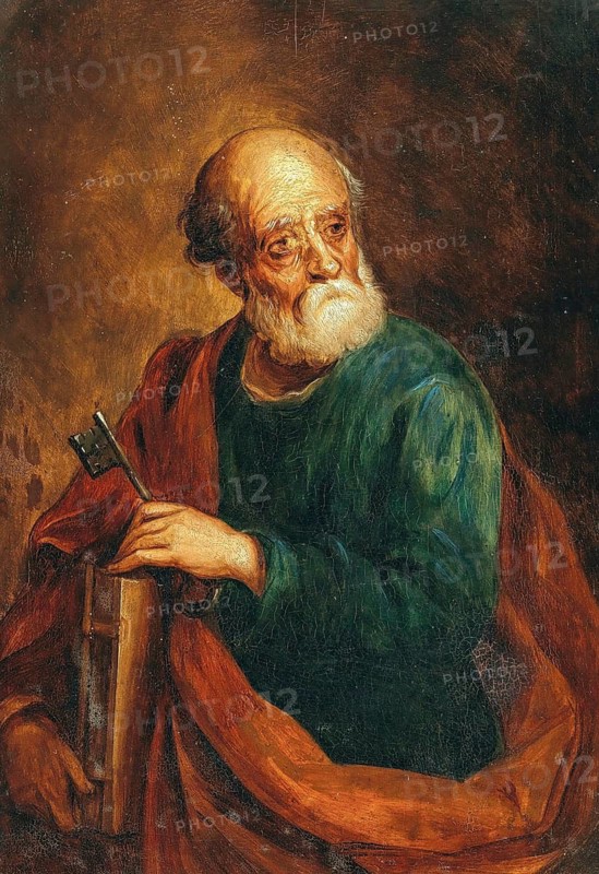 Saint Peter (after Palma il Giovane), painting by David Teniers (baptised 15 December 1610 in Antwerp, died 25 April 1690 in Brussels), Flemish painter, draughtsman and curator. He was an innovator in a variety of genres such as history painting, genre painting, landscape, portrait and still life. He is most remembered today as the leading Flemish genre painter of his time, reproduction from a 17th century painting. Authentic, file restored for optimal use, exact date of original unknown