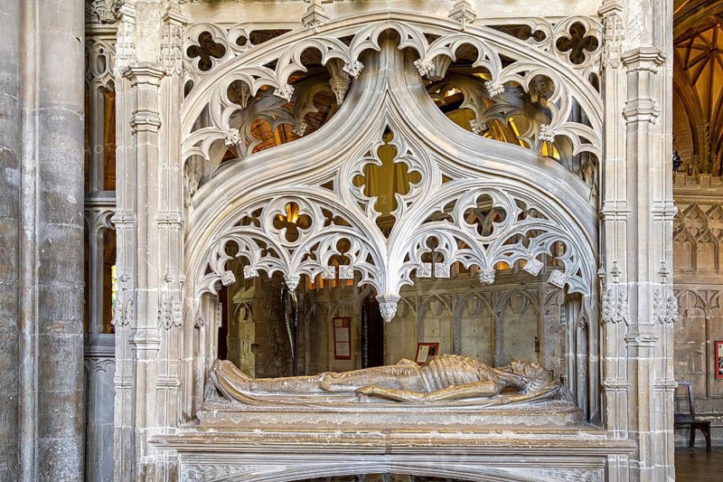 Tomb of John Wakeman, the last abbot, former abbey church, Tewkesbury, Gloucestershire, England, Great Britain