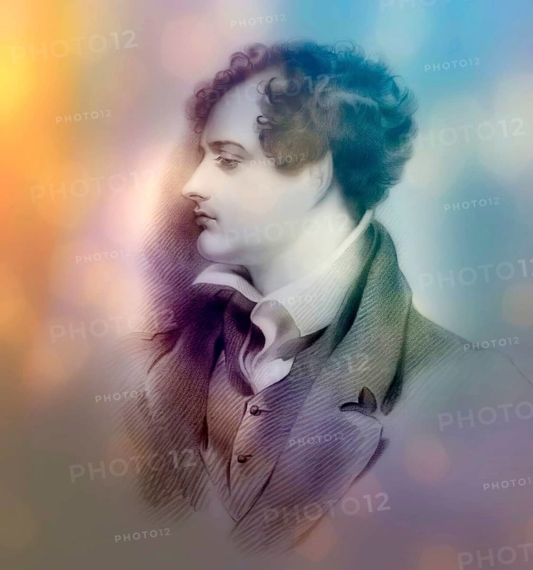 George Gordon Noel Byron, 6th Baron Byron of Rochdale, 1788, 1824, British poet, digital edited
