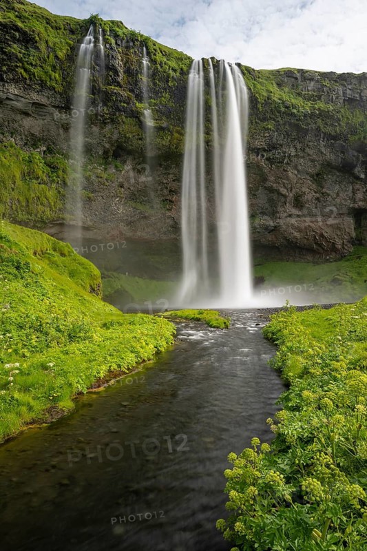Seljalandsfoss waterfall, long exposure, Seljalandsa river, South Iceland, Iceland