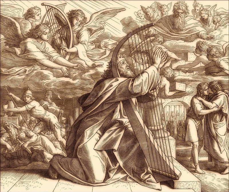 David the Psalmist, Old Testament, by Julius Schnorr von Carolsfeld