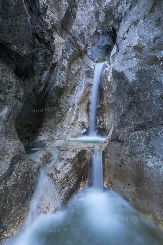 Heckenbach waterfall, The dripping eye of nature, Kochel am See, Bavaria, Germany