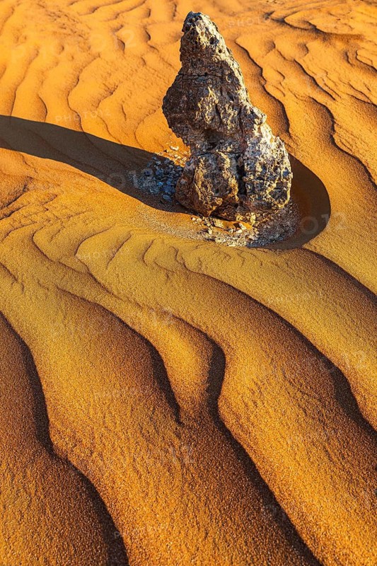 Boulders surrounded by wind-blown sand structures, Huqf stone desert, Arabian Peninsula, Sultanate of Oman