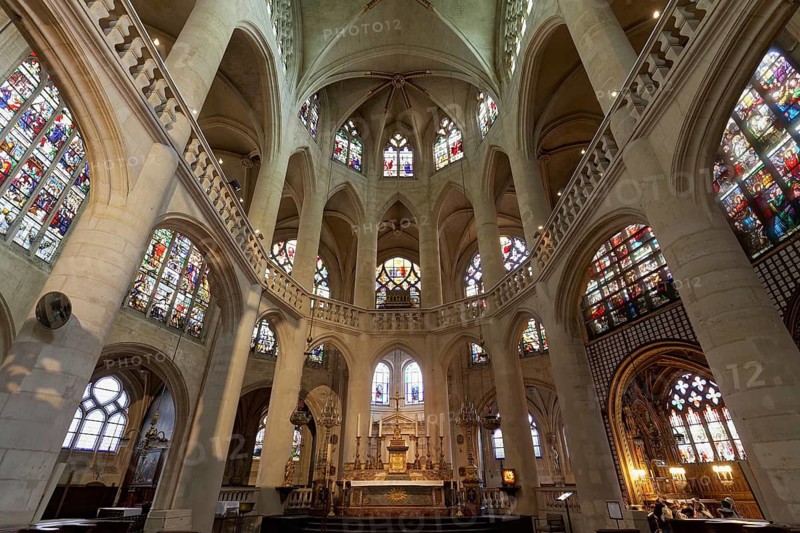 Historic Saint-Étienne-du-Mont church, nave, Latin Quarter, Paris, France