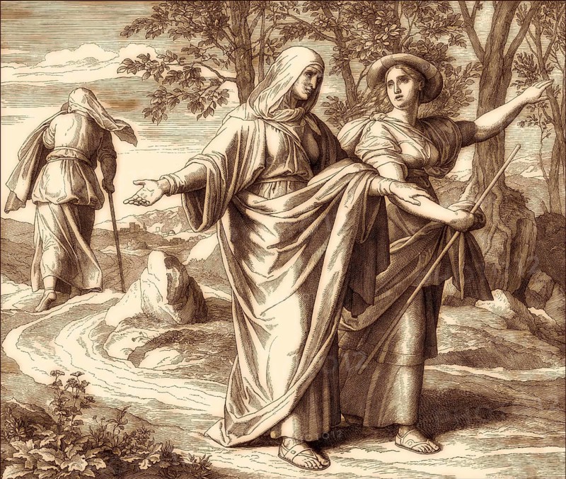 Naomi, Ruth, and Orpah, Old Testament, by Julius Schnorr von Carolsfeld