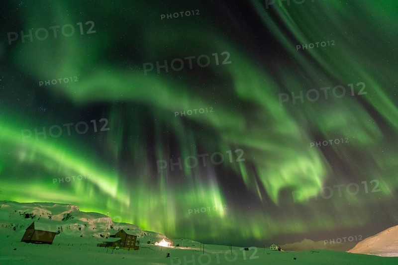 Northern Lights (Aurora borealis), Hasvik, Söröya, Finnmark, Norway, February 2019