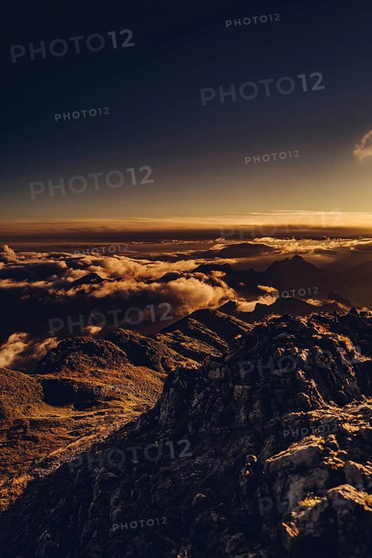 Sunrise hike on the Hochplatte in the Ammergau Alps, Ammergebirge in the Allgäu, Bavaria, Germany