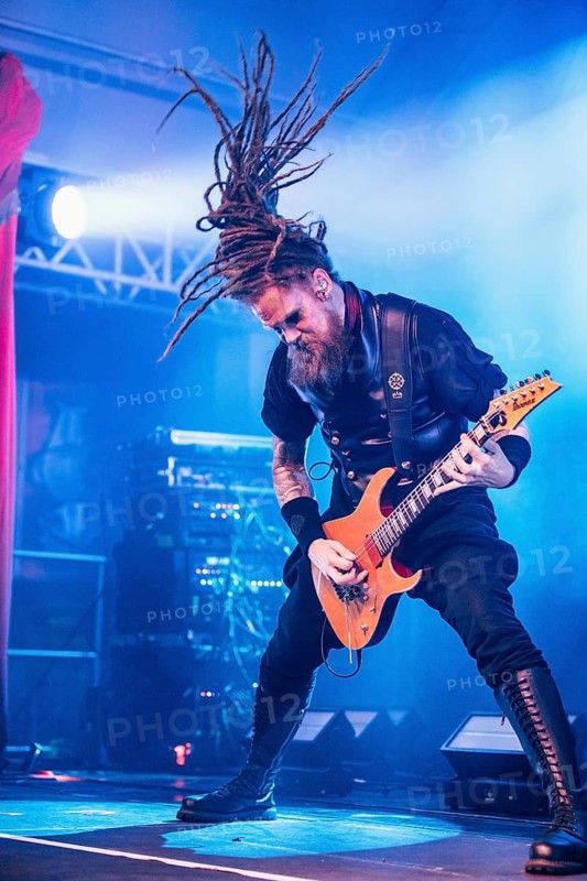 Jonas Kungen Jarlsby, guitarist of the band Avatar live on In The Airwaves Tour at Munich's TonHalle on 05.03.2026