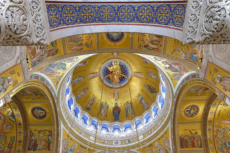 Church of Saint Sava or Temple of Saint Sava orthodox church, Interior, Belgrade, Serbia