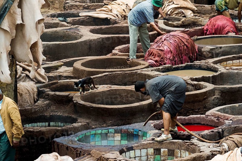 Chouwara tanning and dyeing district, Fez El Bali, Medina, UNESCO World Heritage Site, Fez, Morocco