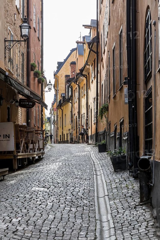 Old Town Lane in Old Town Gamla Stan, Stockholm, Sweden