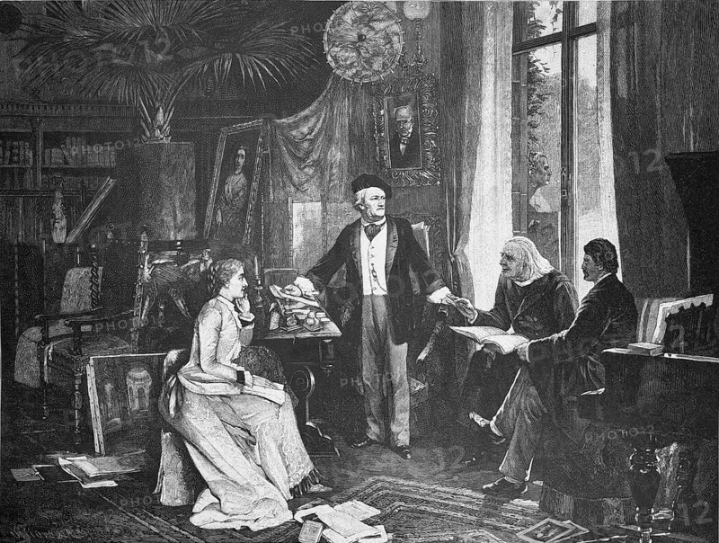 Liszt with Cosima and Richard Wagner in their flat in Wahnfried. Including Hans von Wolzogen, 1880, Austria-Hungary Franz Liszt (22 October 1811 - 31 July 1886) was an Austro-Hungarian musician, in particular a piano virtuoso, composer and writer. Historical, 19th century With around 1300 works, he was one of the most productive and outstanding composers of the 19th century. Alongside Wagner, he was the most important representative of the New German School