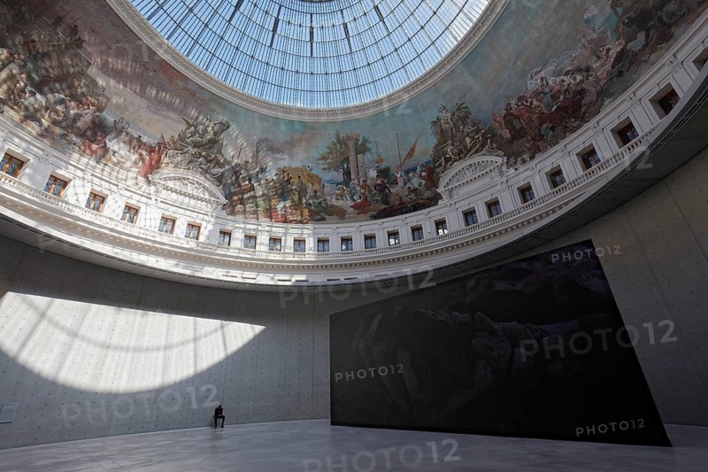 Bourse de Commerce, Pinault Collection, historic rotunda with concrete cylinder by architect Tadao Ando, claire-obscure exhibition, Paris, France