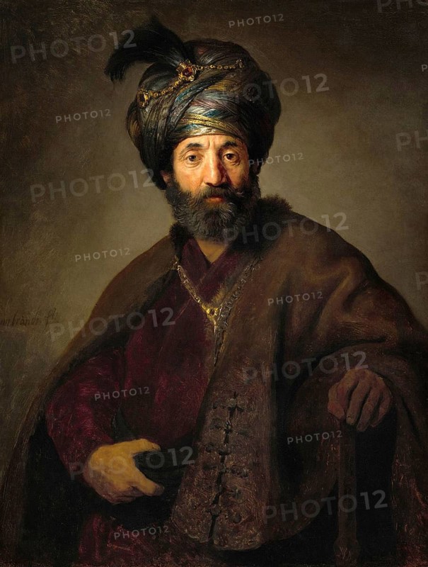 Mann in oriental Tracht, Man in Oriental Costume, Painting by Rembrandt van Rijn (1606) (1669), Historic, digitally enhanced reproduction of an original from the period