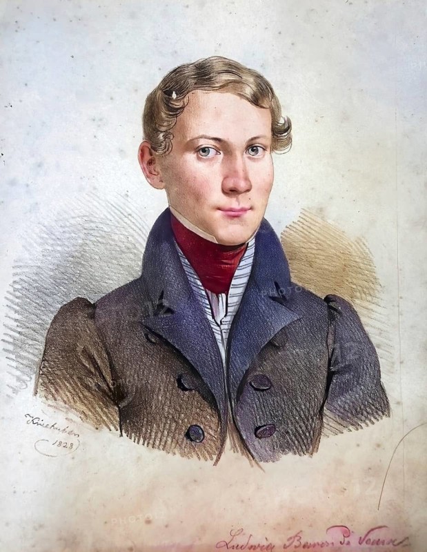 Ludwig Freiherr von Vaux (1805-1861), as a pupil of the Theresianum, Historical, digitally restored reproduction from a 19th century original, Record date not stated