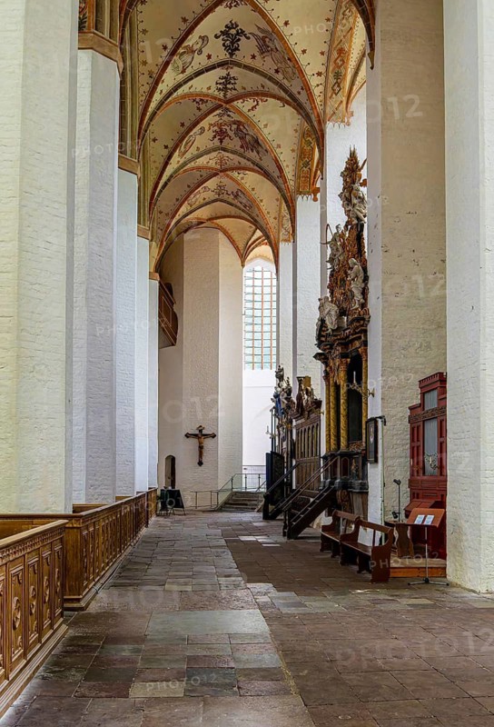 Interior photo, St Mary's Church in the old town of Stralsund, Mecklenburg-Western Pomerania, Germany
