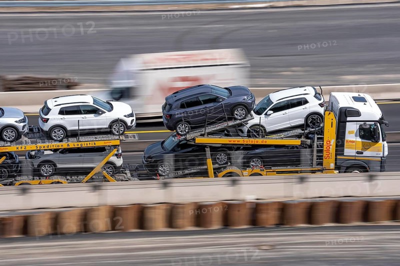 Car transporters, vehicles are being transported, A3 motorway, cars