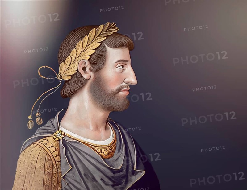 Hadrian or Publius Aelius Hadrianus Augustus, 76 - 138, Roman emperor, digitally edited