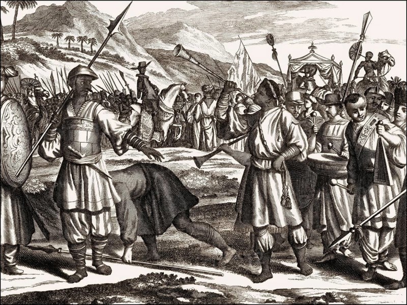 Vasco de Gama's arrival at the Samudrin von Calicut, Kozhikode, state of Kerala in India, 20 May 1498
