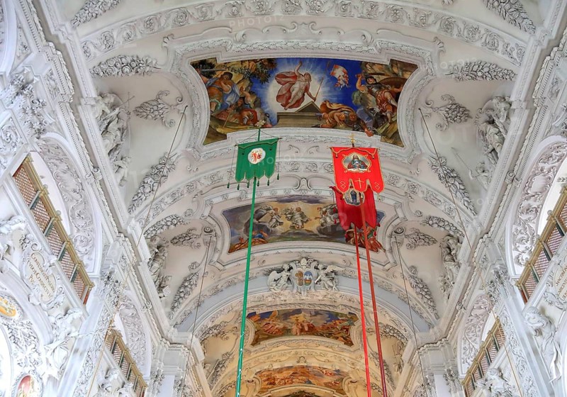 Benediktbeuern Abbey, former Benedictine Abbey, today a branch of the Salesians of Don Bosco, choir room of the monastery church of St. Benedikt, Bad Tölz-Wolfratshausen district, Upper Bavaria, Bavaria, Germany