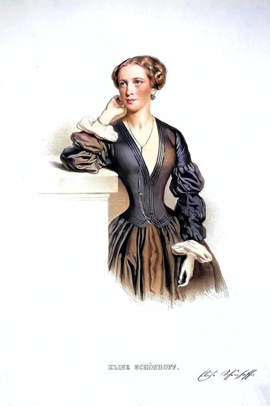 Elise Schönhoff (1839-1911), German actress, Historical, digitally restored reproduction from a 19th century original, Record date not stated