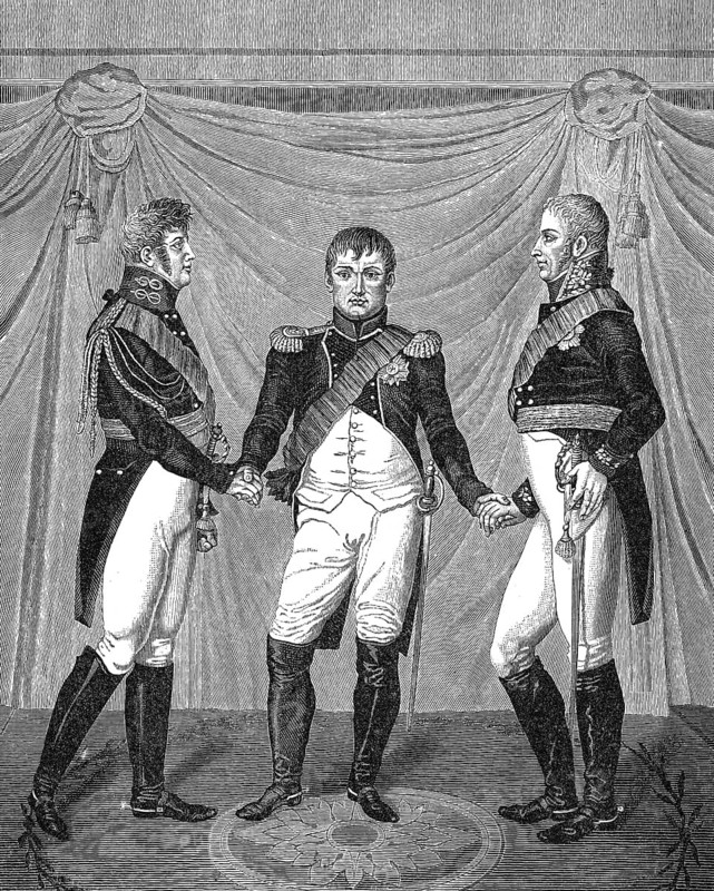 Meeting of Emperor Alexander I of Russia, Napoleon I and Frederick William III of Prussia, 1807