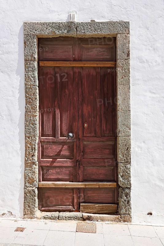 Old wooden door in the historic centre of Agüimes, Gran Canaria, Canary Islands, Spain