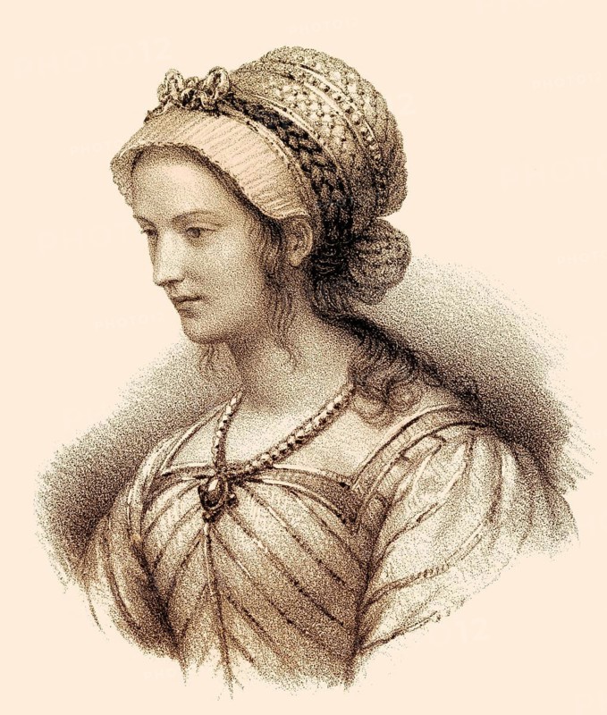 Eudoxine, wife to Childebert III, called the Just, 670 or 683-711, Merovingian King of the Franks