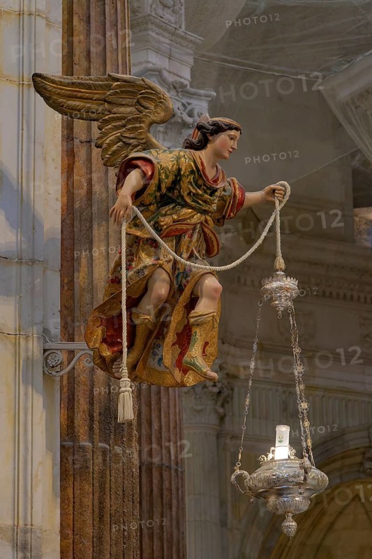 Sculpture of an angel in the Cathedral of the Holy Cross over the Sea, Catedral de Santa Cruz sobre las Aguas, Cádiz, Spain