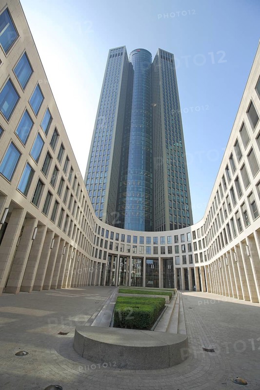 Tower 185 200m, view upwards, perspective, tower, high-rise, Bockenheim, Main, Frankfurt, Hesse, Germany
