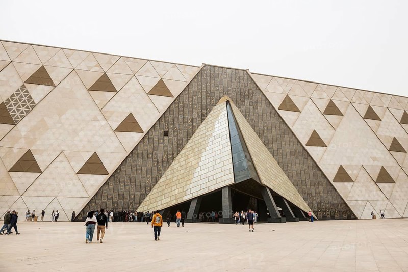 Façade, Grand Egyptian Museum, GEM, Giza, Cairo, Egypt