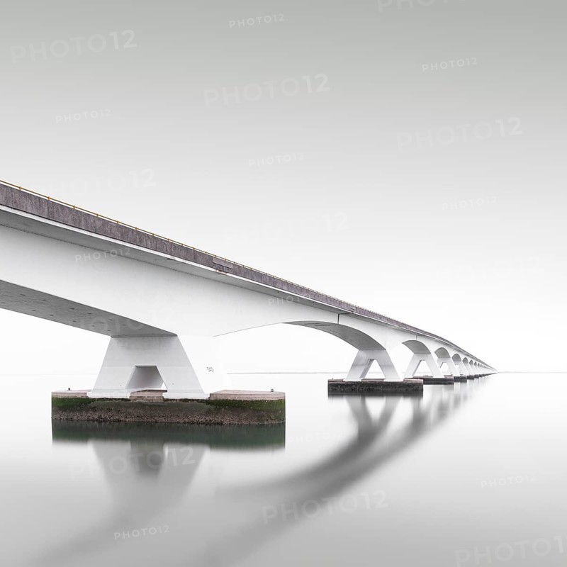 The Zeeland Bridge, also known as Oosterscheldebrug, in the morning on the coast of Zeeland, the Netherlands