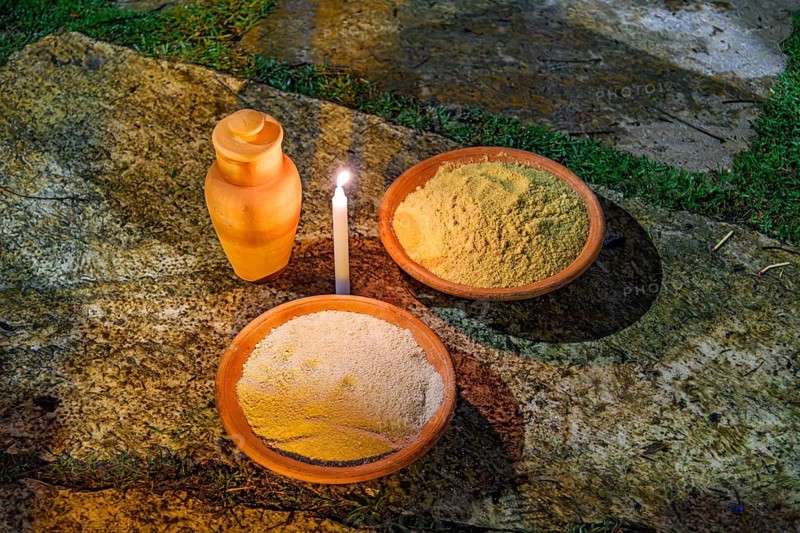 In the streets and crossroads, offerings are made to Exu, one of the various entities of Umbanda and Candomble, Belo Horizonte, Minas Gerais, Brazil