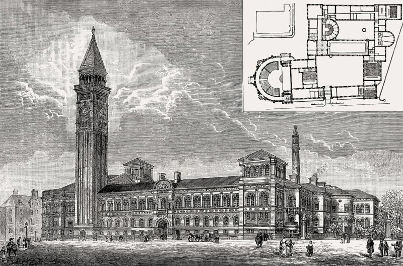 Model of the Edinburgh Medical School, Scotland, 19th century