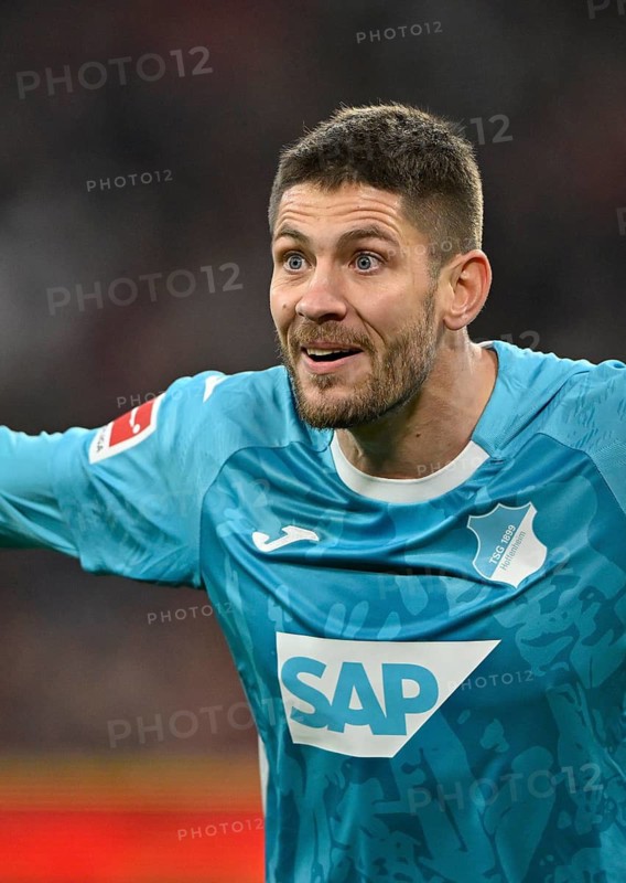 Goal celebration Andrej Kramaric TSG 1899 Hoffenheim (27) Gesture Gesture Football Bundesliga, Allianz Arena, Munich, Bavaria, Germany