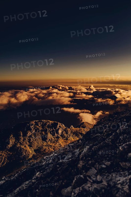 Sunrise hike on the Hochplatte near Halblech in the Ammergau Alps, Ammergebirge in the Allgäu, Bavaria, Germany