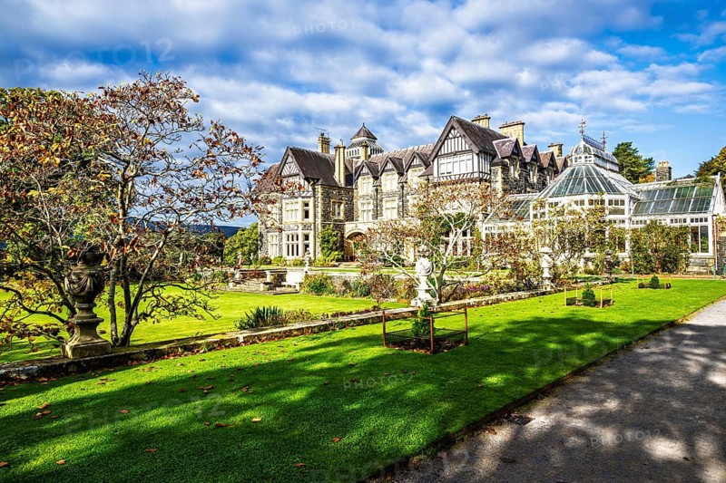 The color of autumn in Bodnant House and Garden, Conwy River, Colwyn Bay, Conwy, Wales, United Kingdom