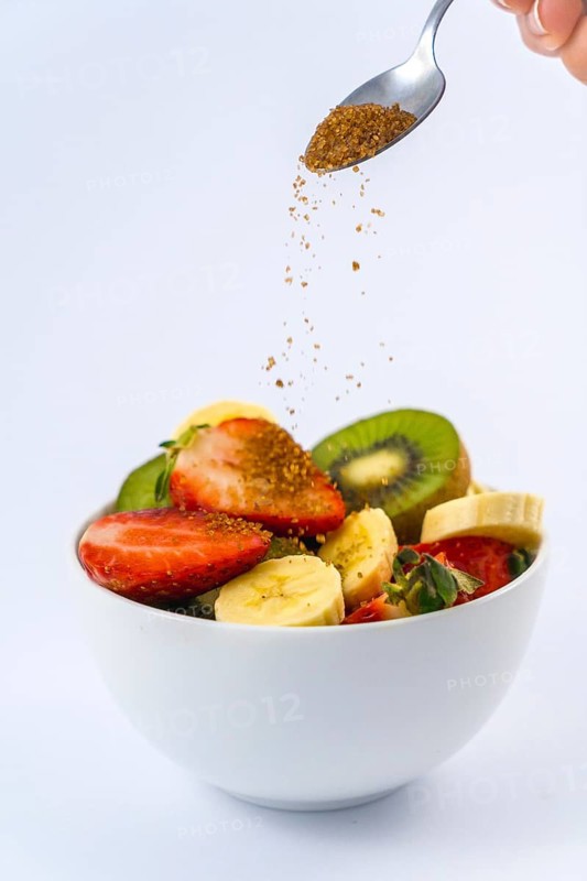 We finish with a little brown sugar, a fruit salad recipe with kiwis, strawberries, bananas