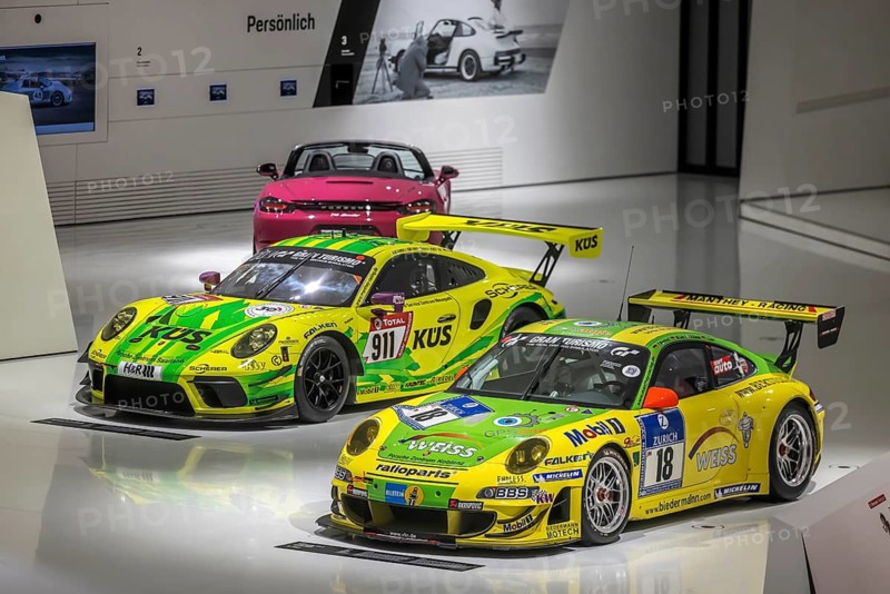 Porsche Museum Stuttgart-Zuffenhausen. The automotive museum of Dr. Ing. h.c. F. Porsche AG shows racing cars and iconic cars from automotive history. Stuttgart, Baden-Württemberg, Germany
