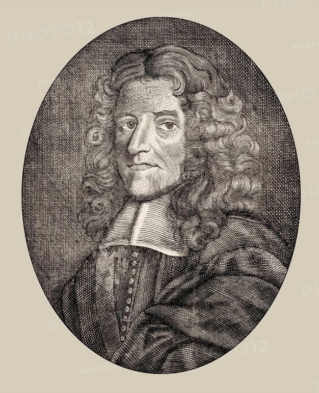 Portrait of John Playford, 1623–1686, a London bookseller, publisher of books on music theory, minor composer and member of the Stationers' Company, digitally optimized