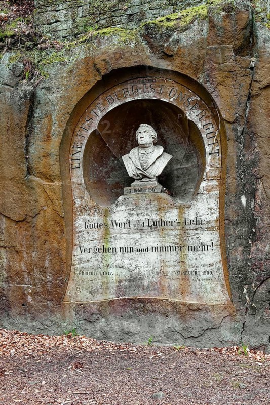Luther Memorial, Martin Luther Memorial, City Park, Reformer, Reformation, Bust, Historical Figure, Bad Schandau, Elbe Sandstone Mountains, Saxon Switzerland, Saxony, Germany