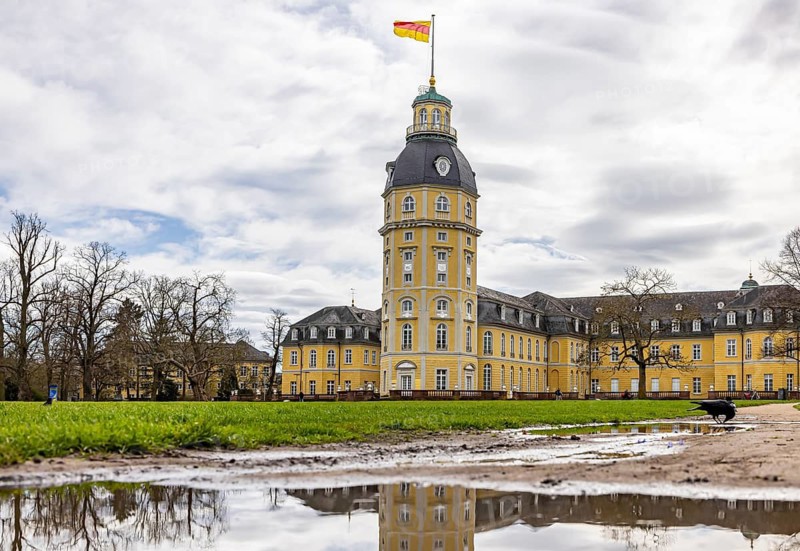 Karlsruhe Palace, former residence of the Margraves and Grand Dukes of Baden. Karlsruhe, Baden-Württemberg, Germany