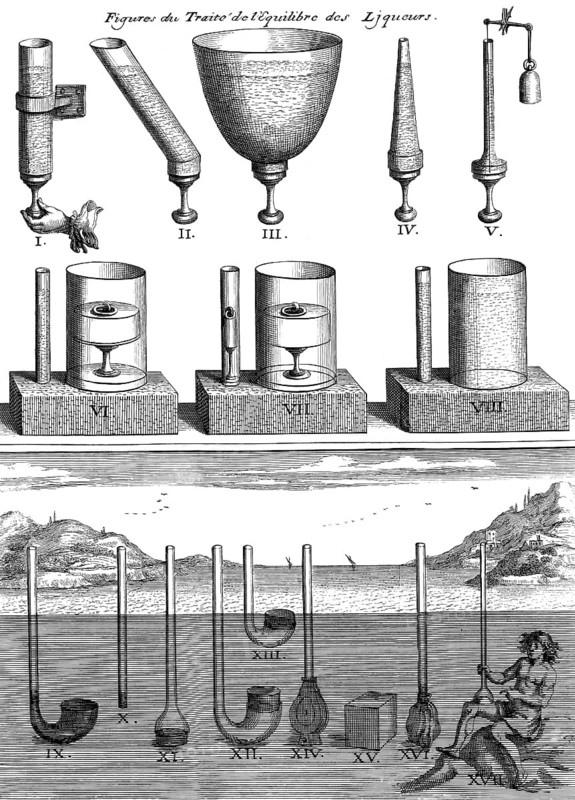 Page fromthe book Traitez de l'equilibre des liqueurs, et de la pesanteur de la masse de l'air, by Blaise Pascal, 1663